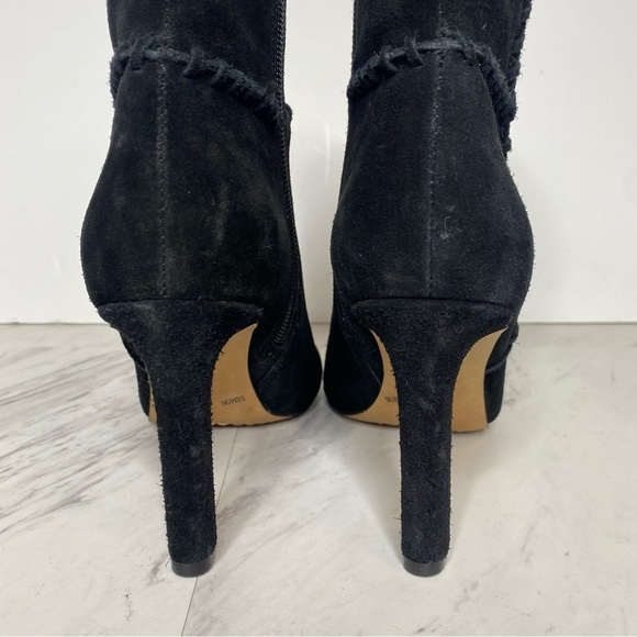 Vince Camuto Sashane Open Toe Black Suede Boot 5.5 - Picture 4 of 15